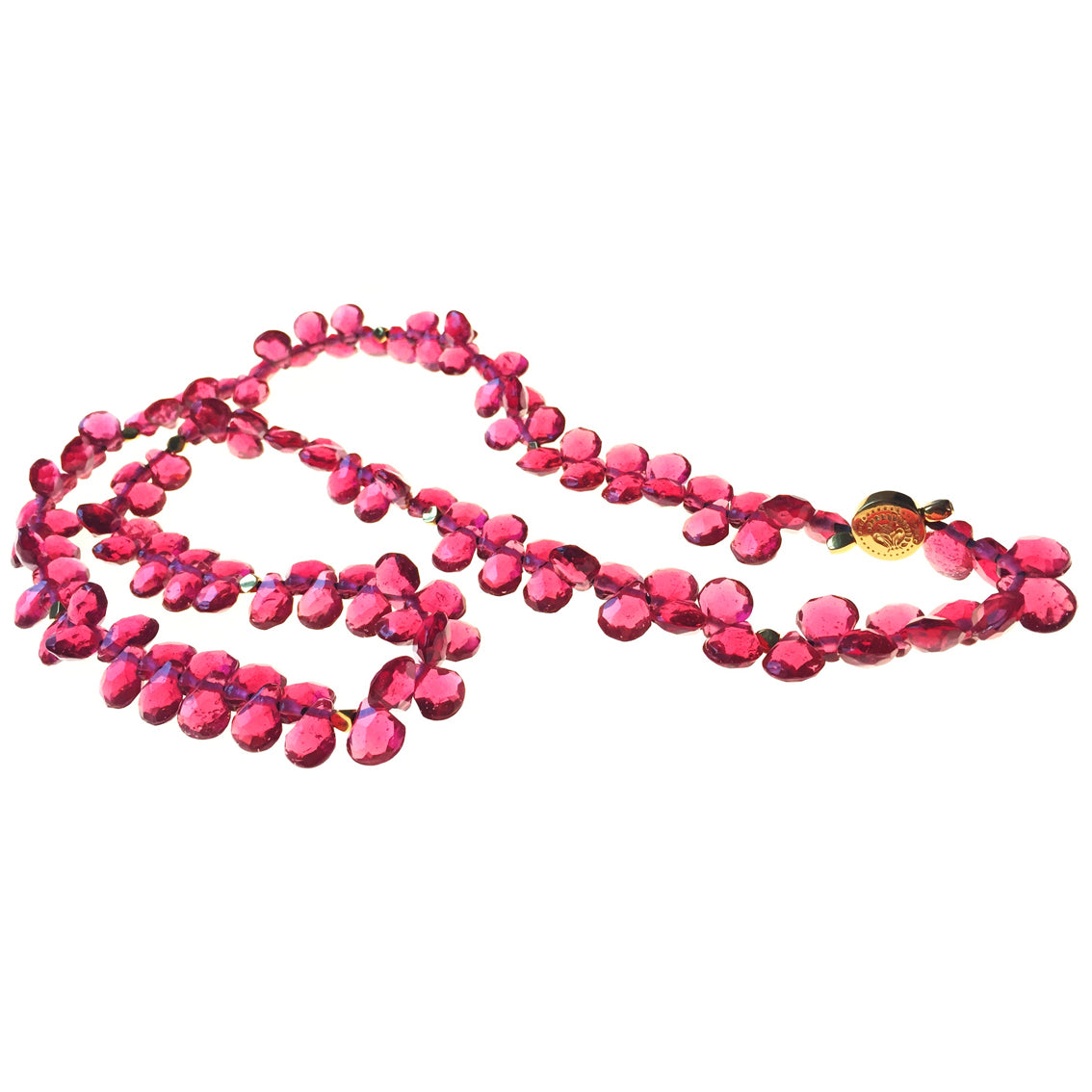 Halskette mit Glas-perlen / Sterling Silber / vergoldet