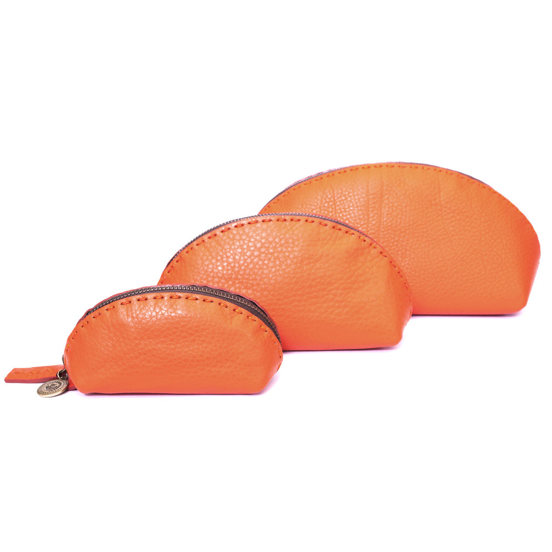 Clutch Tasche aus Glattleder, orange