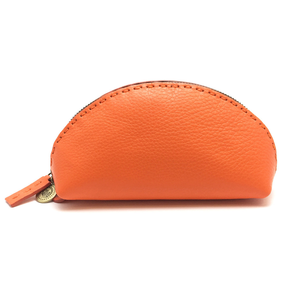 Clutch Tasche aus Glattleder, orange