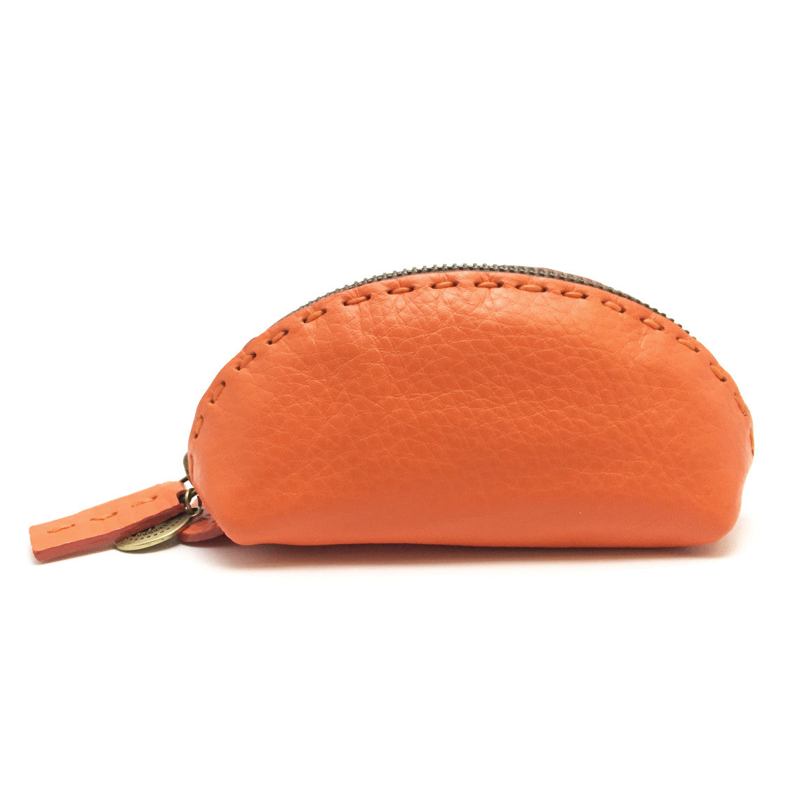 Clutch Tasche aus Glattleder, orange