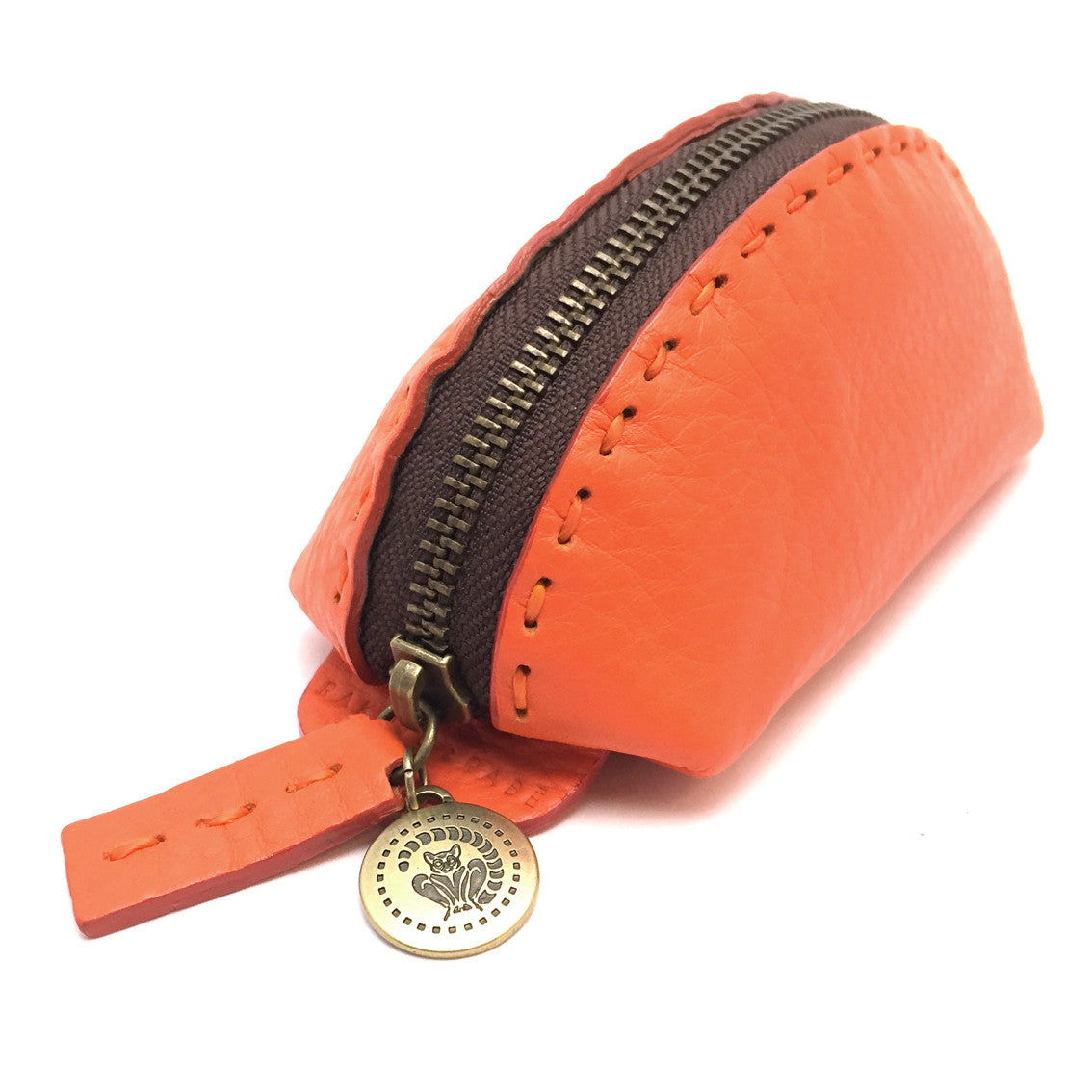 Clutch Tasche aus Glattleder, orange