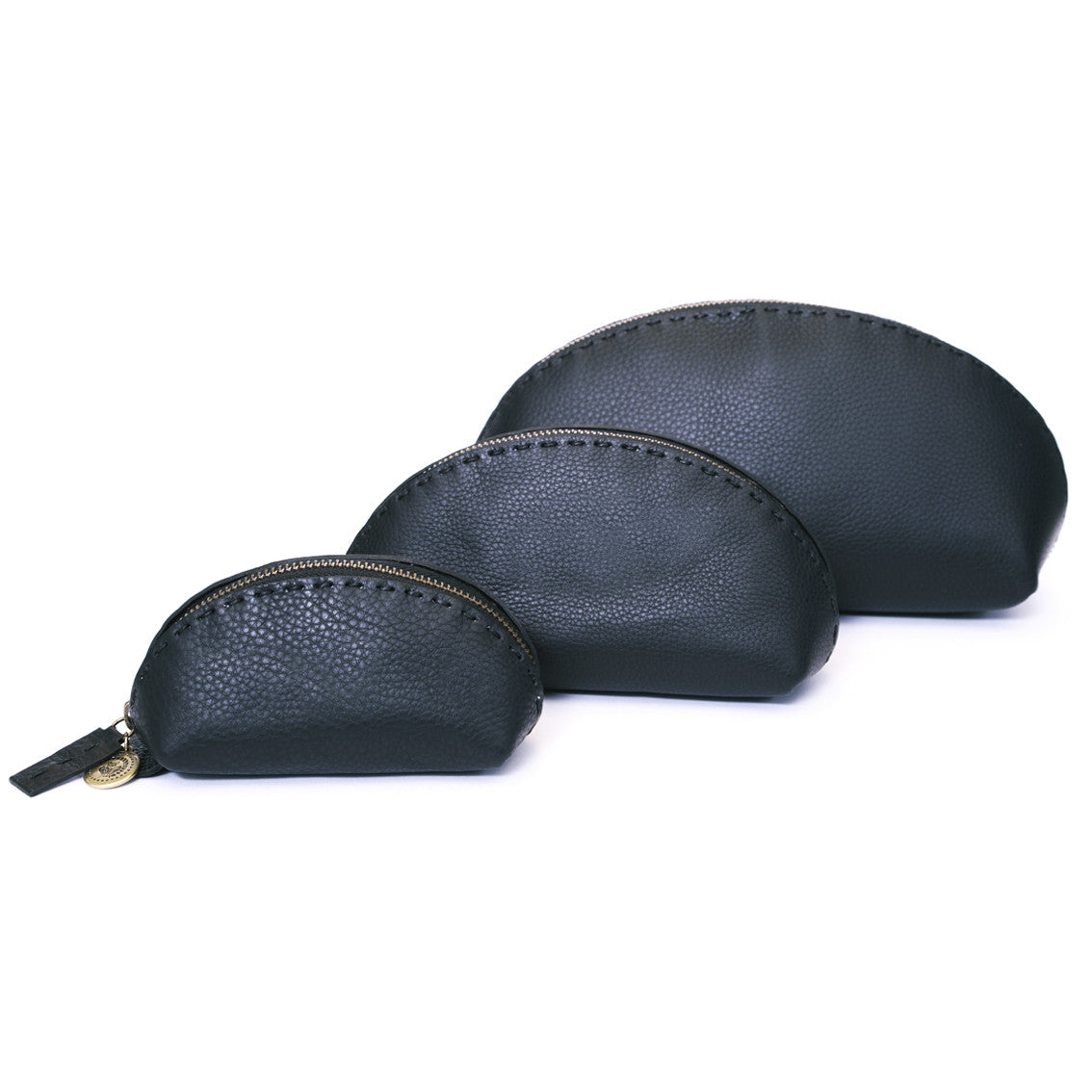 Clutch aus Glattleder, schwarz